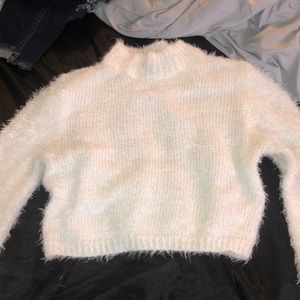 Fuzzy white sweater